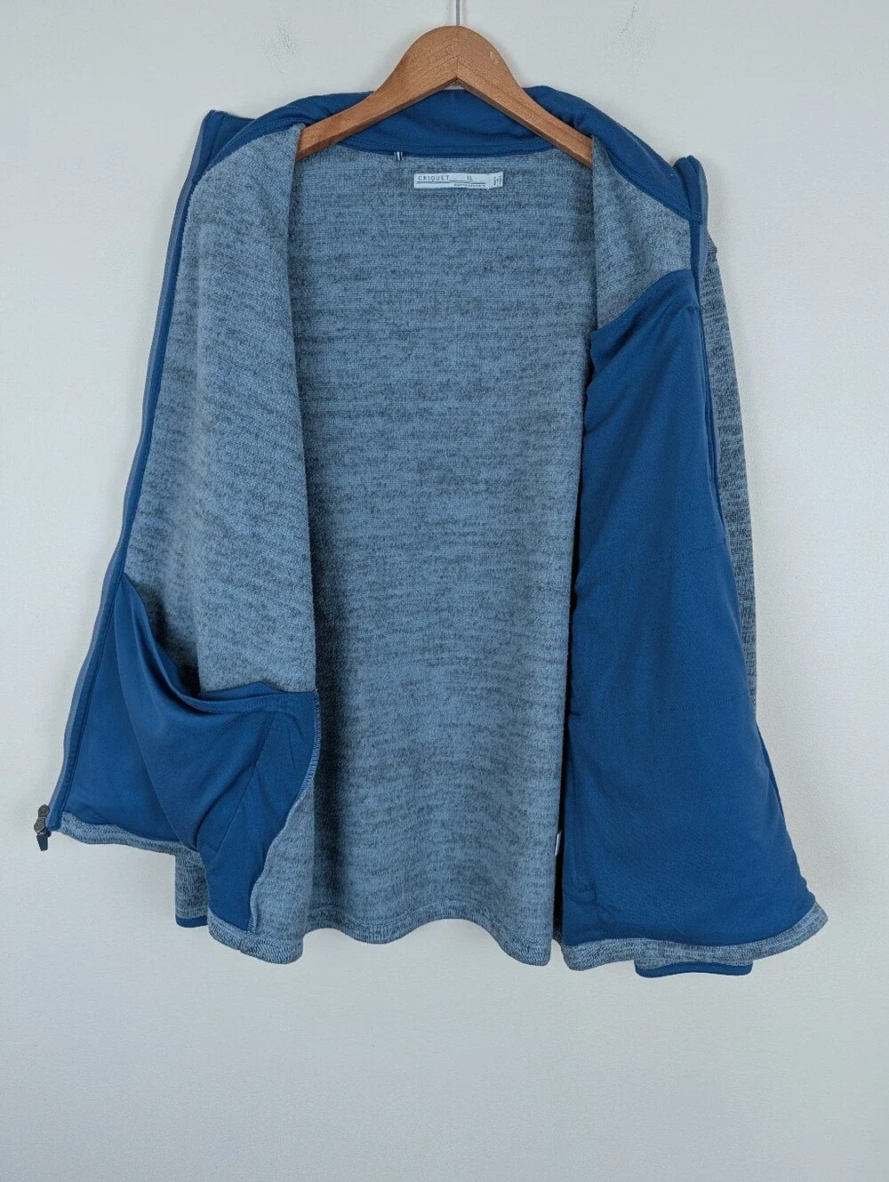 Criquet Full Zip Sweater Fleece Jacket - Heathered Blue